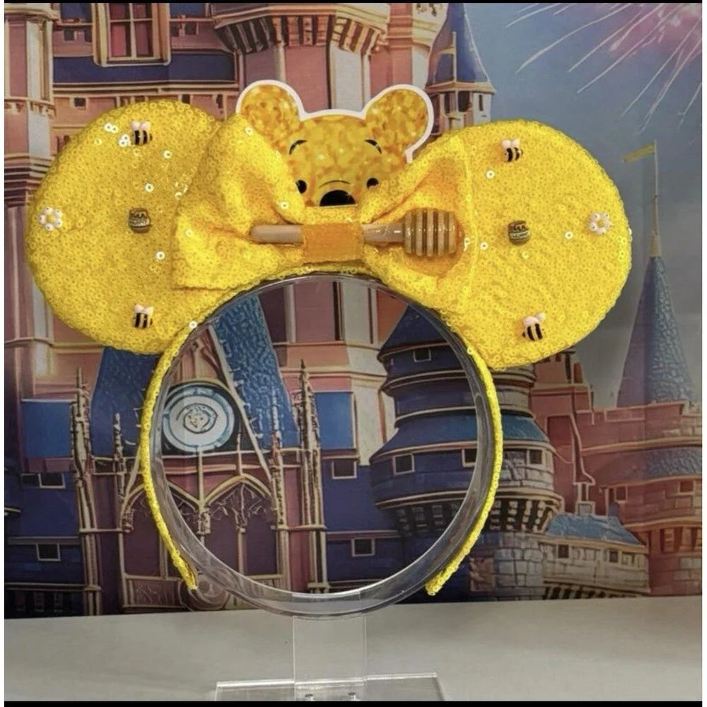 Winnie The Pooh Mouse Ears Headband Beautiful Sequins